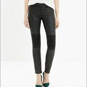 Madewell Skinny Skinny black coated Moto jeans size 26